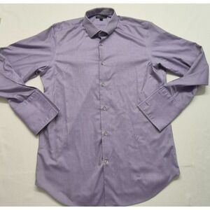 Banana Republic non iron slim fit men's purple long sleeve dress shirt sz. L